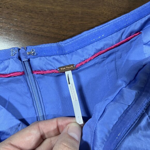 Free People Women's Size 2 Cornflower Blue Alinda‎ Off The Shoulder Midi Dress - Picture 8 of 14